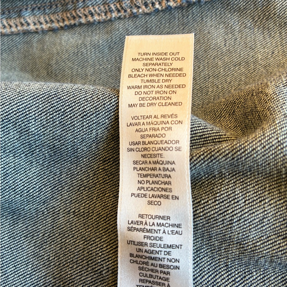 Chico's Navy Embellished Denim Jacket - Picture 9 of 10